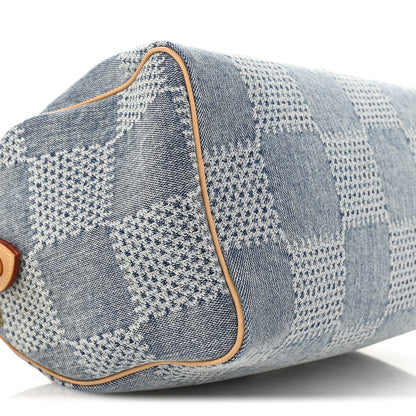 Louis Vuitton Damier Denim 3D Speedy Bandouliere 25 Bleu 8 of 10