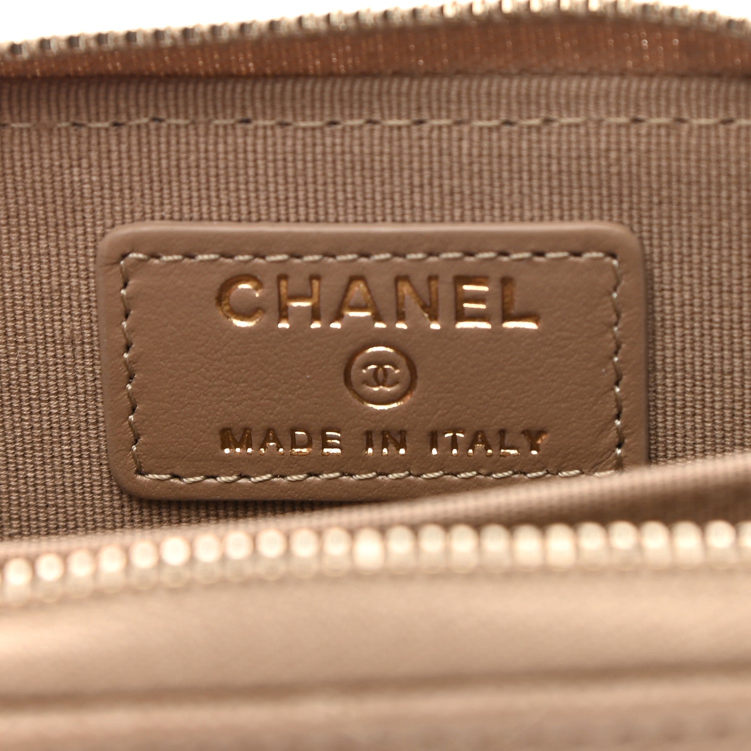Chanel Caviar Quilted Zip Card Holder Beige 6 of 8