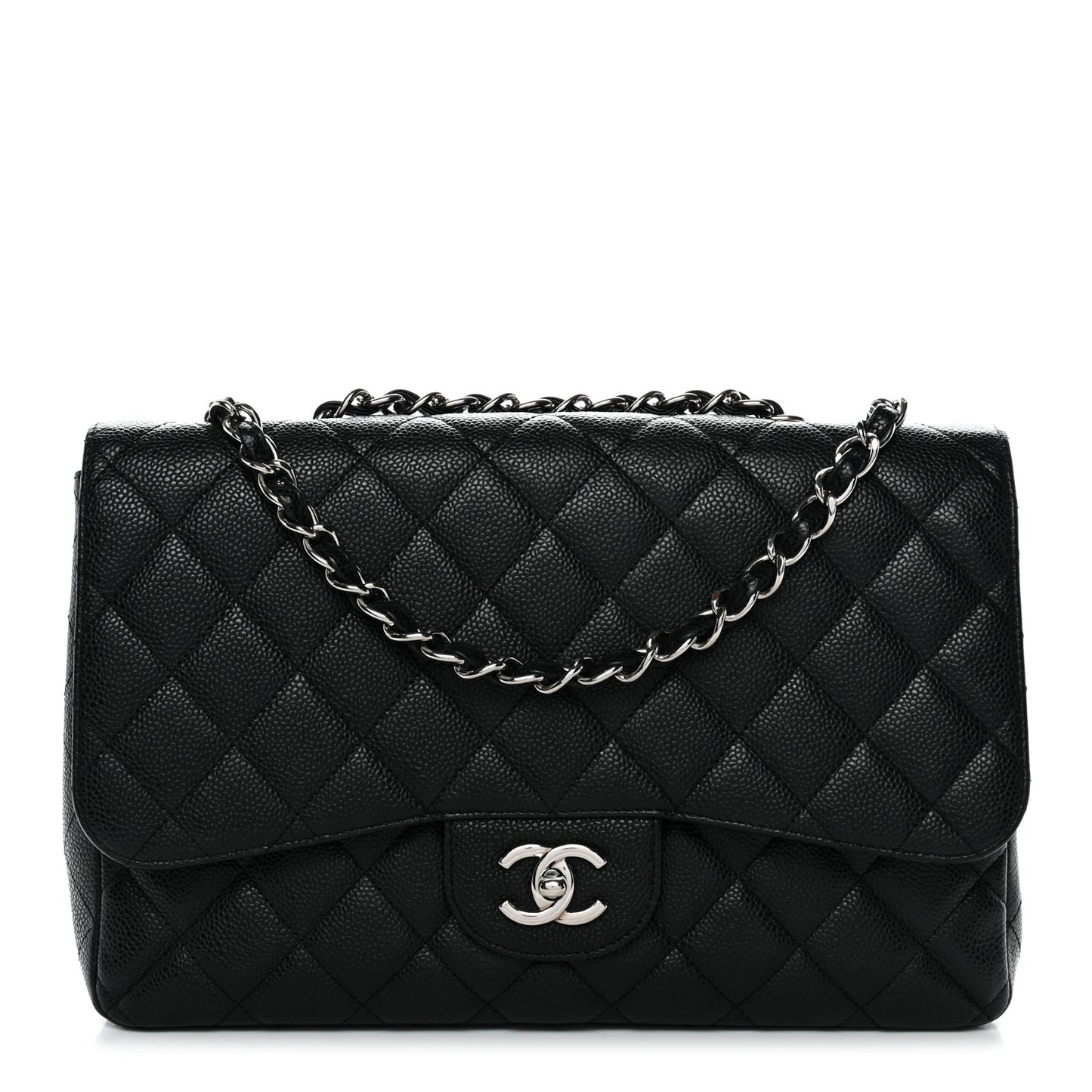 Caviar Quilted Jumbo Single Flap Black