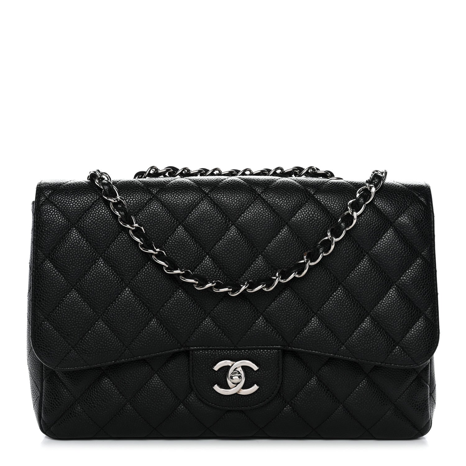 Chanel Caviar Quilted Jumbo Single Flap Black 1 of 12