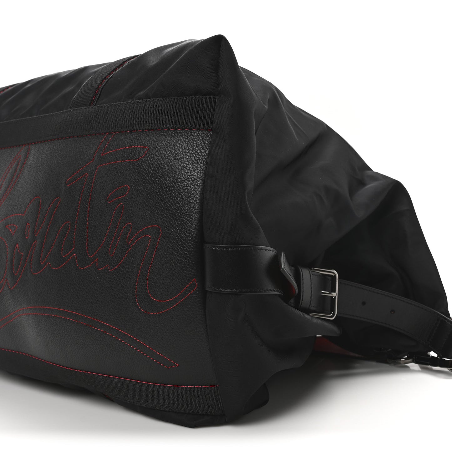 Nylon Calfskin Paris Loubcity Weekender Black Gunmetal