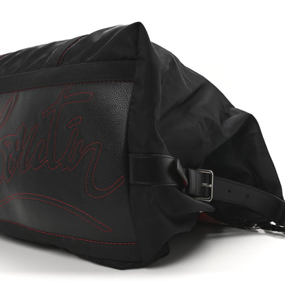 Christian Louboutin Nylon Calfskin Paris Loubcity Weekender Black Gunmetal 10 of 10