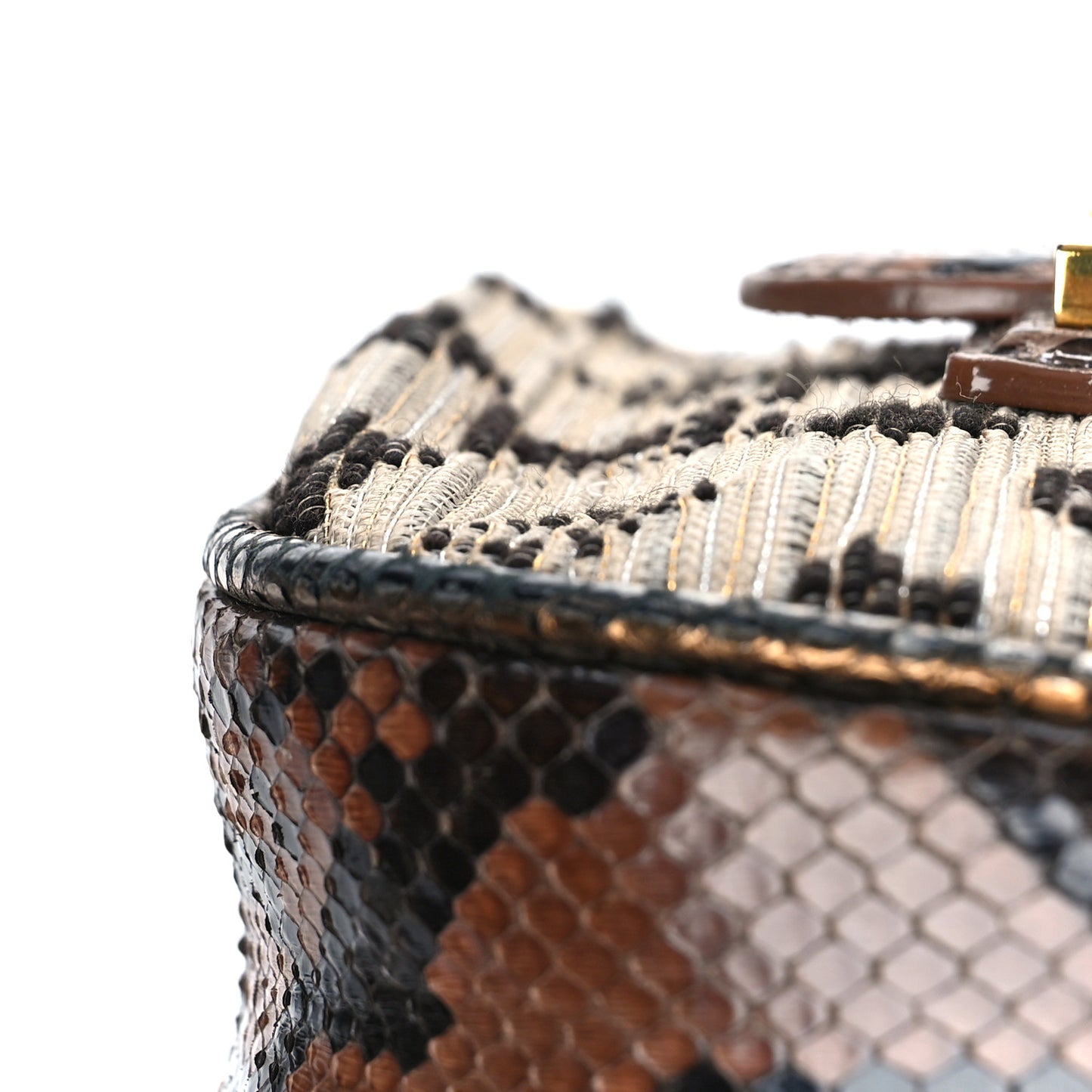 Snakeskin Suede Monogram Empire Ponant Marron