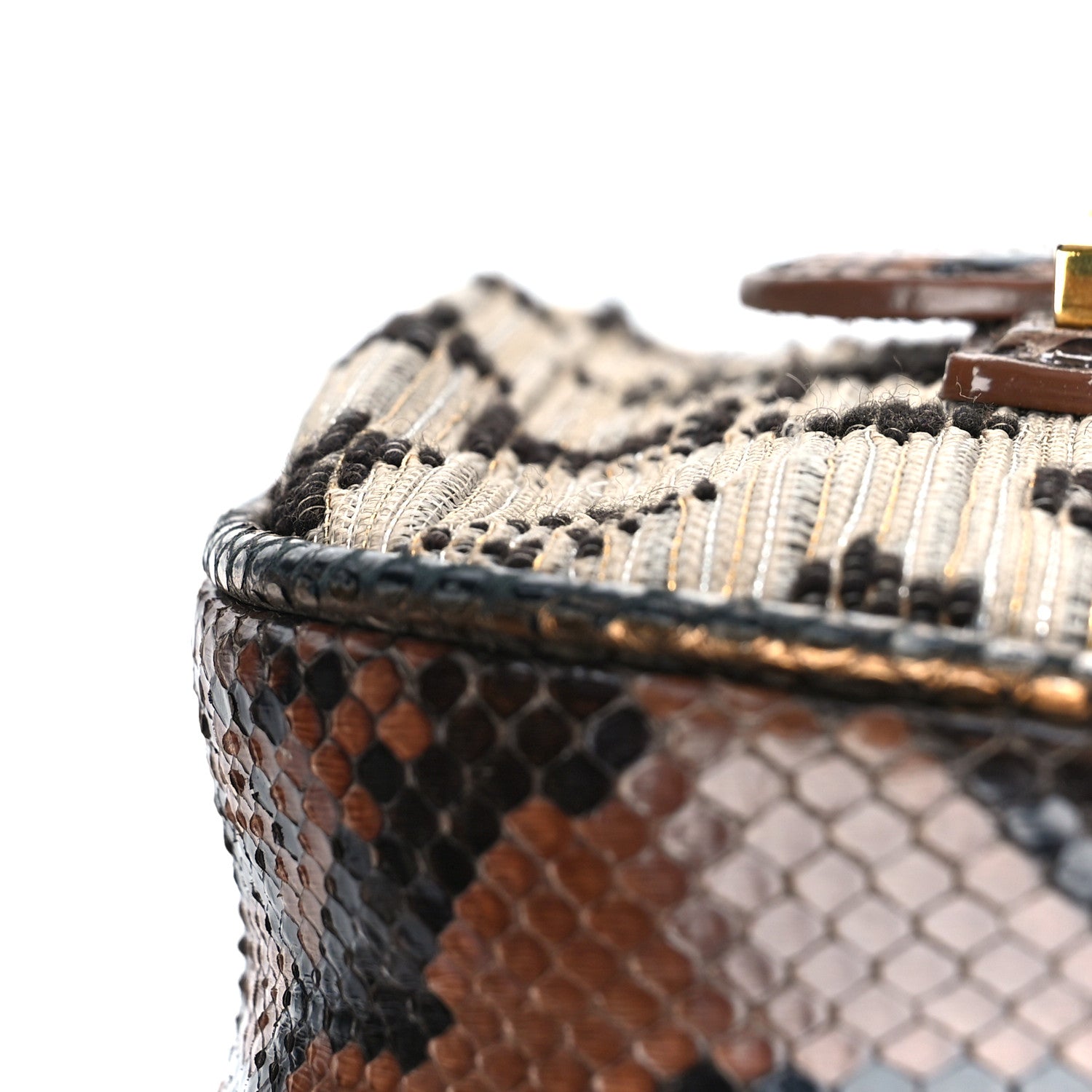 Louis Vuitton Snakeskin Suede Monogram Empire Ponant Marron 9 of 12