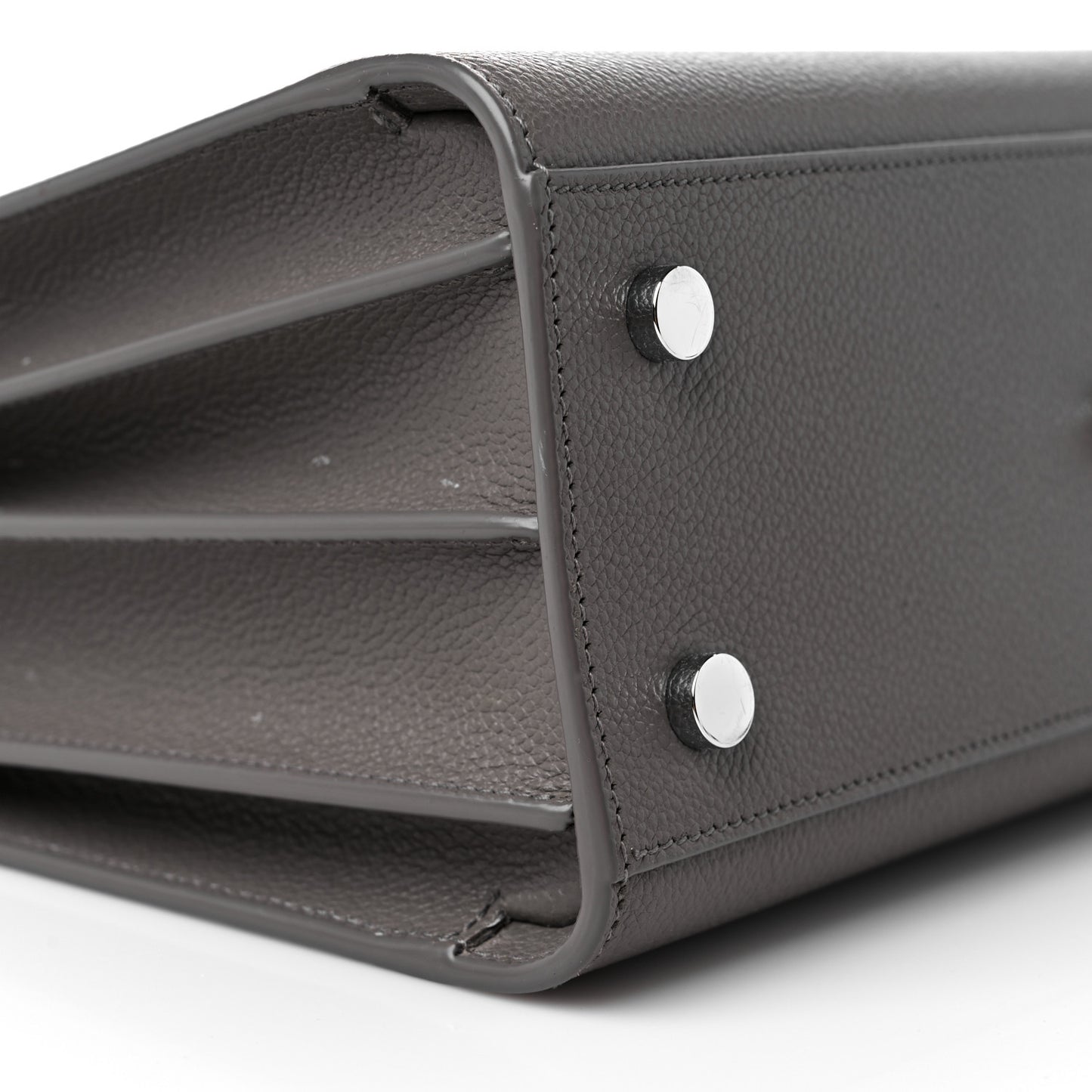 Grained Calfskin Baby Sac De Jour Fog
