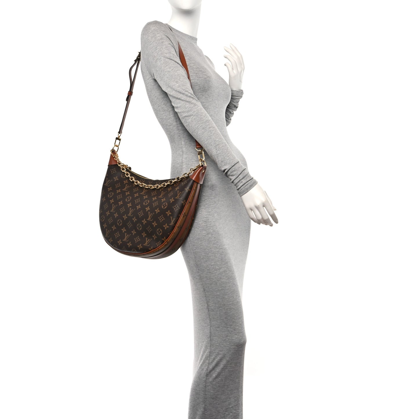 Reverse Monogram Loop Hobo