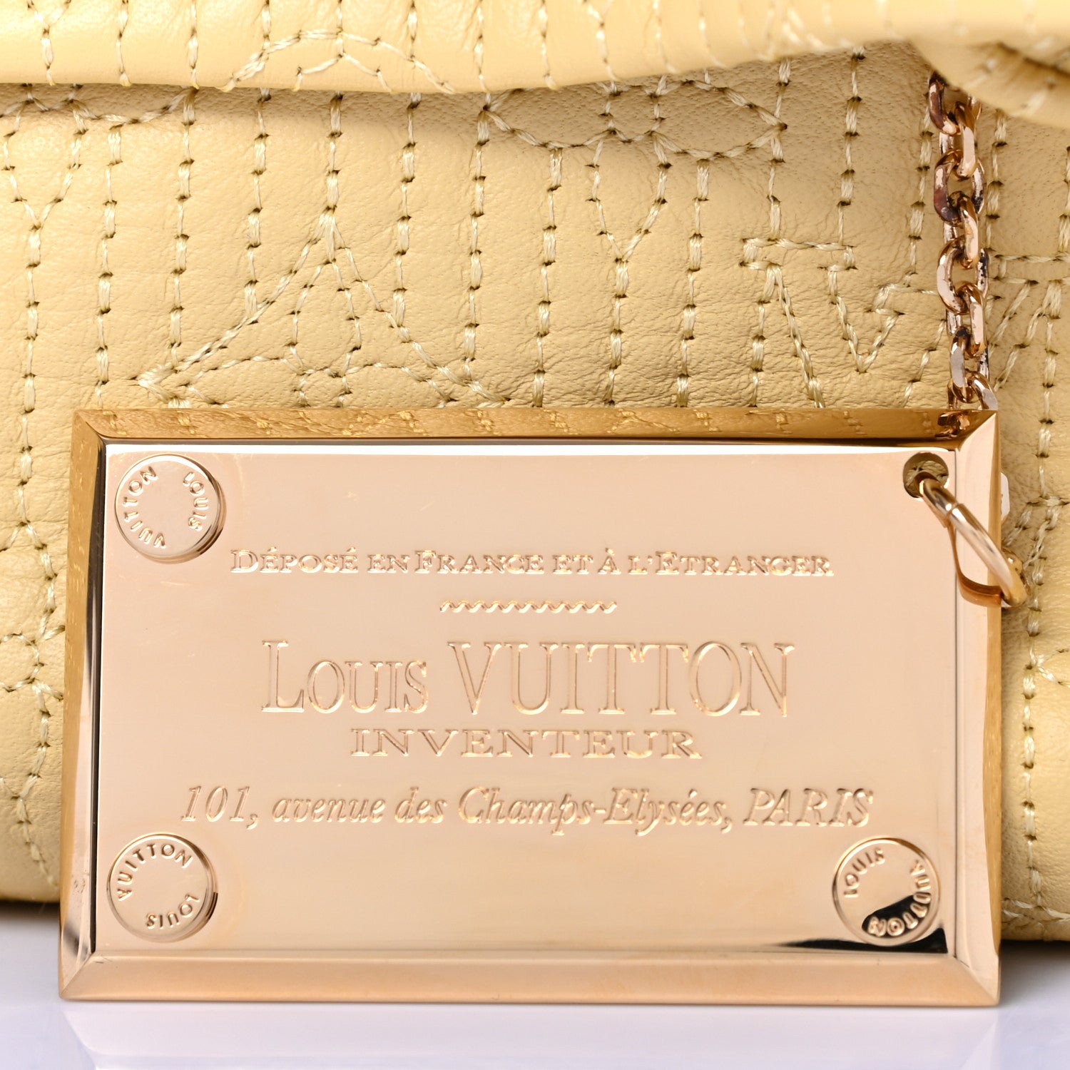 Louis Vuitton Calfskin Quilted Monogram Altair Clutch Jaune Pale 6 of 8