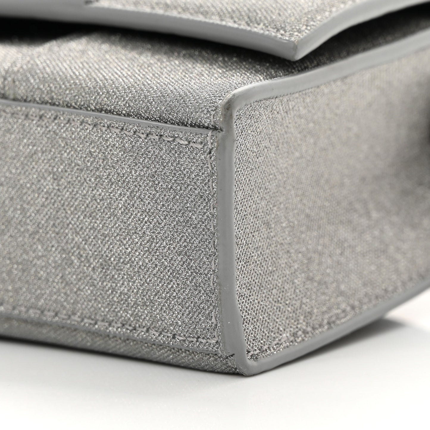 Glitter Fabric Hourglass Chain Bag Grey