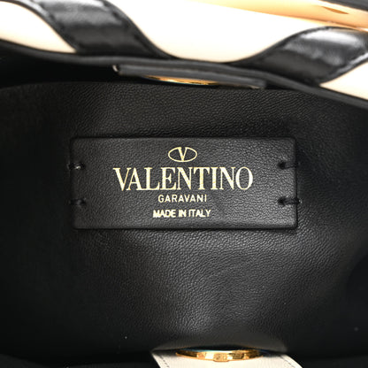 Valentino Garavani Nappa Small Roman Stud The Handle Bag Ivory Black 7 of 10