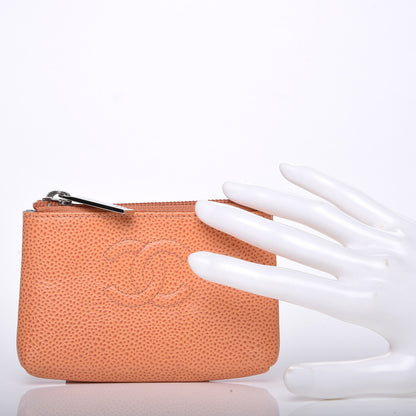 Chanel Caviar Timeless CC Key Holder Orange 2 of 7