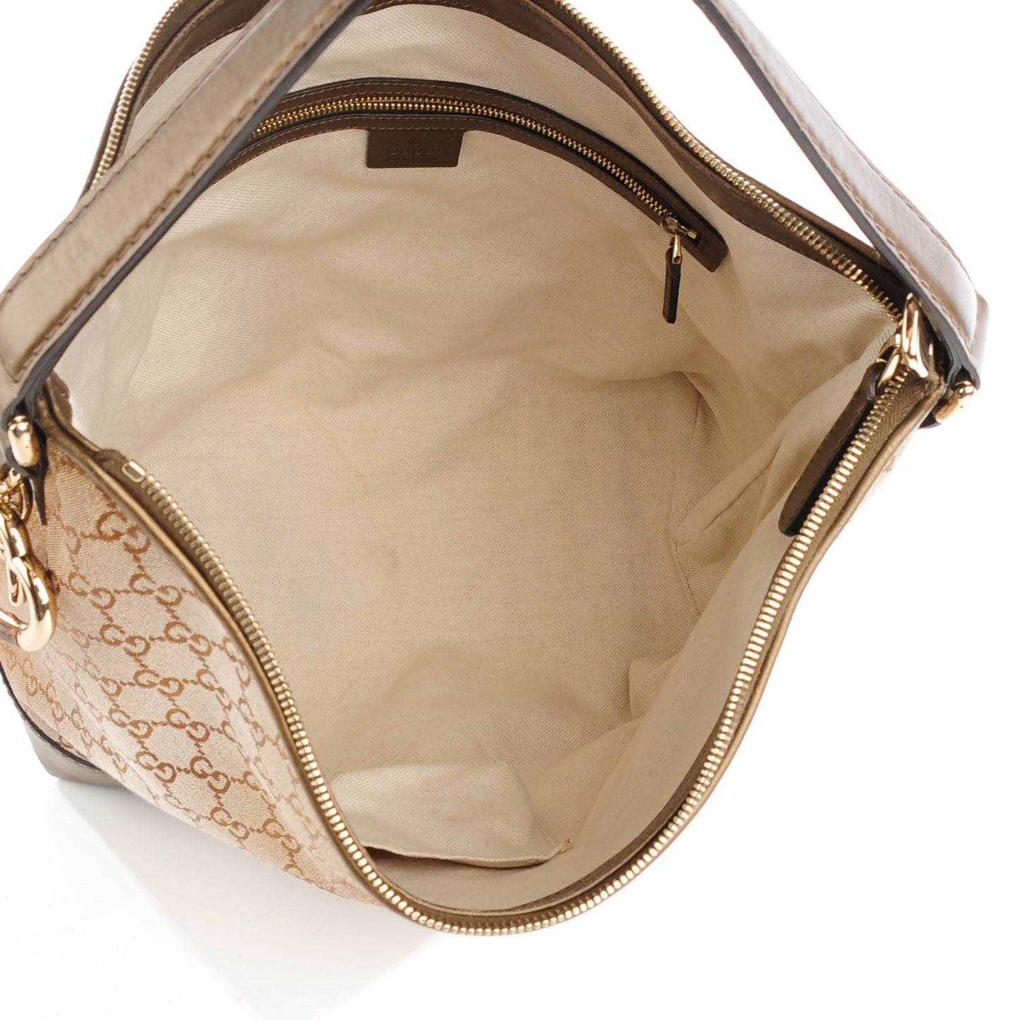 Monogram Lurex Medium Heart Bit Charm Hobo Bronze