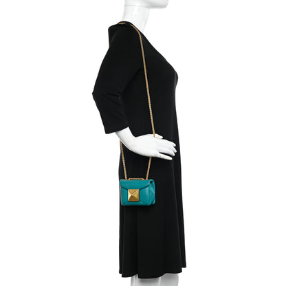 Valentino Garavani Nappa Micro One Stud Chain Bag Ultra Marine Green 2 of 13