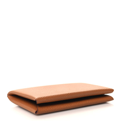 Hermes Epsom Calvi Card Case Gold 4 of 10