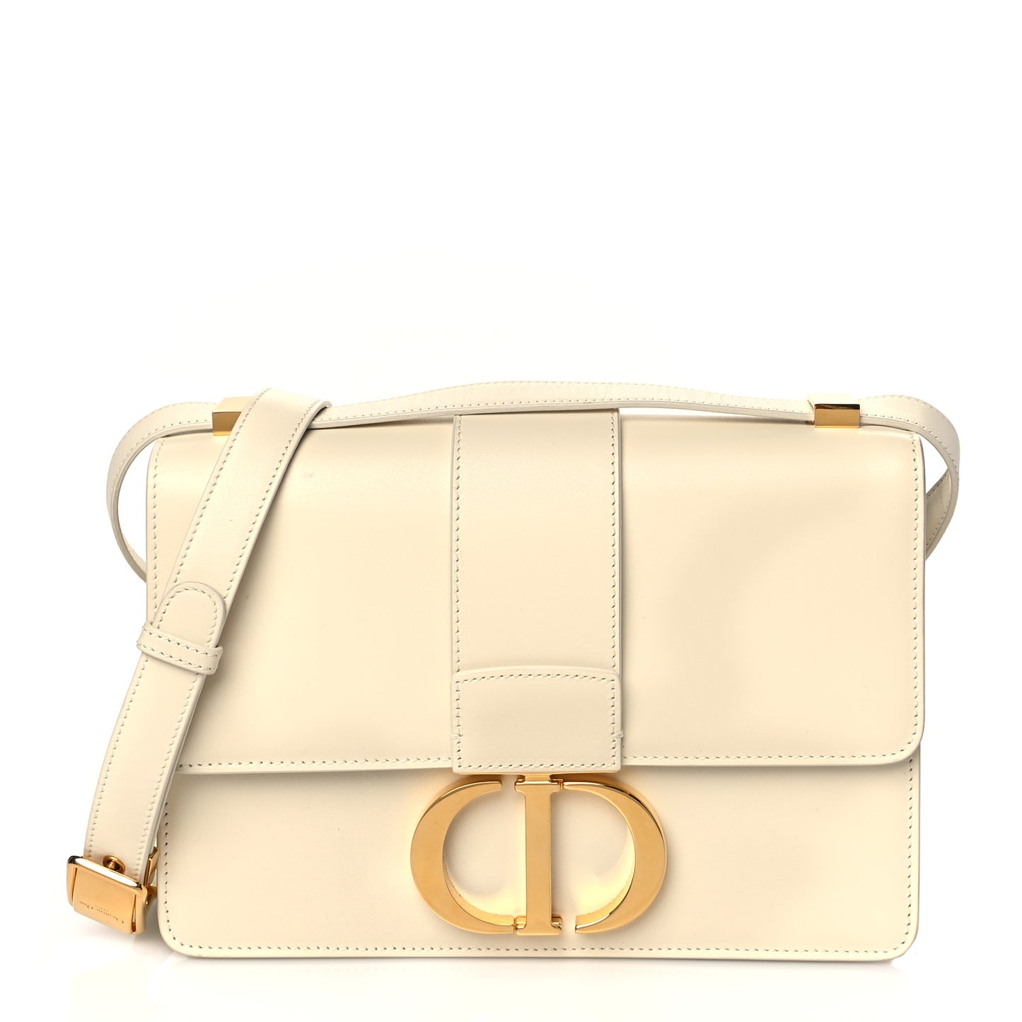 Box Calfskin 30 Montaigne Flap Bag Latte