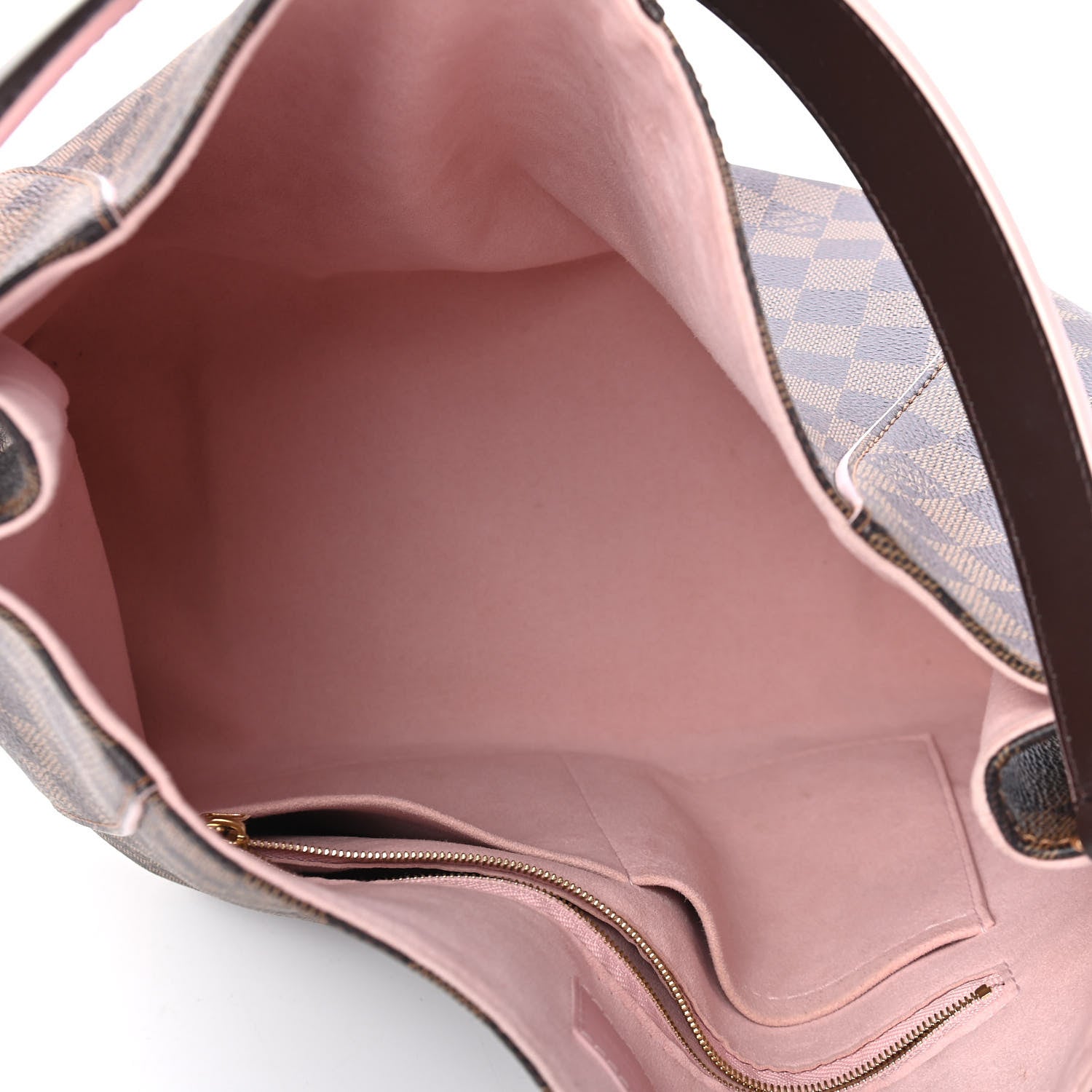 Louis Vuitton Damier Ebene Caissa Hobo Rose Ballerine 5 of 10