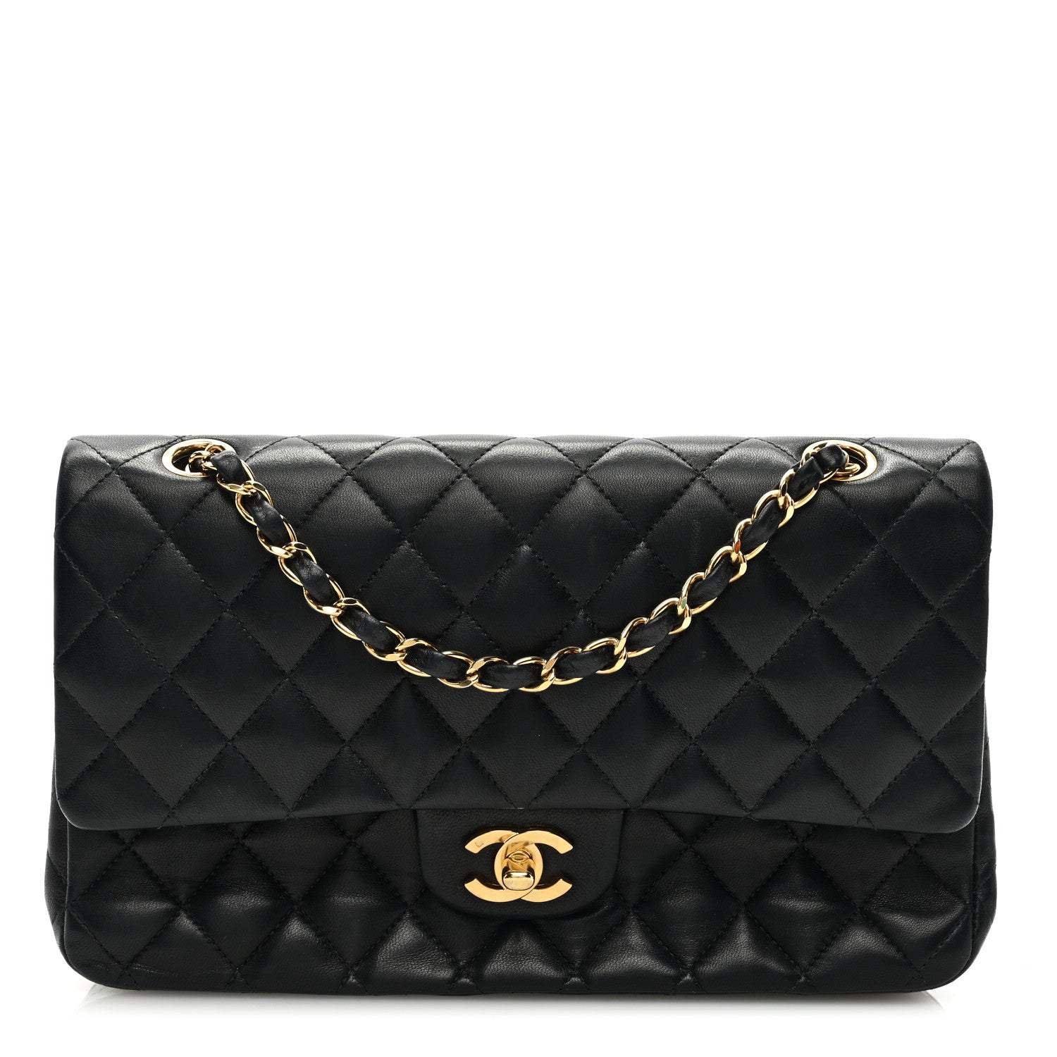 Chanel Lambskin Quilted Medium Double Flap Black 1 of 10