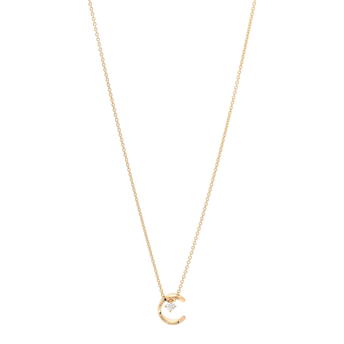 18K Yellow Gold Diamond Coco Crush C Necklace