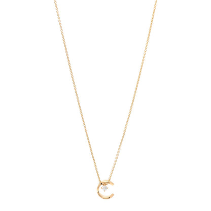 Chanel 18K Yellow Gold Diamond Coco Crush C Necklace 1 of 6