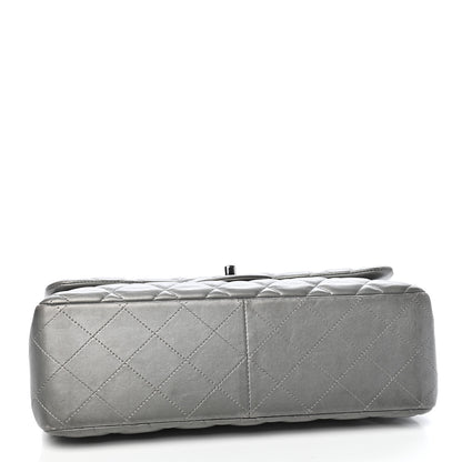 Chanel Metallic Lambskin Quilted Jumbo Double Flap Grey 4 of 13