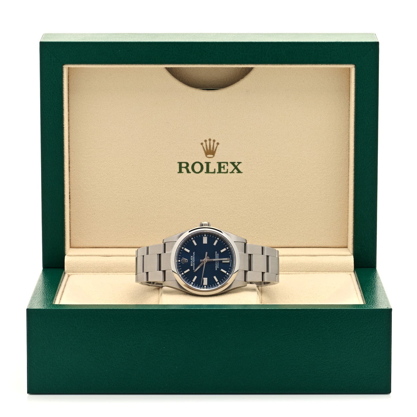 Stainless Steel 36mm Oyster Perpetual Watch Bright Blue 126000