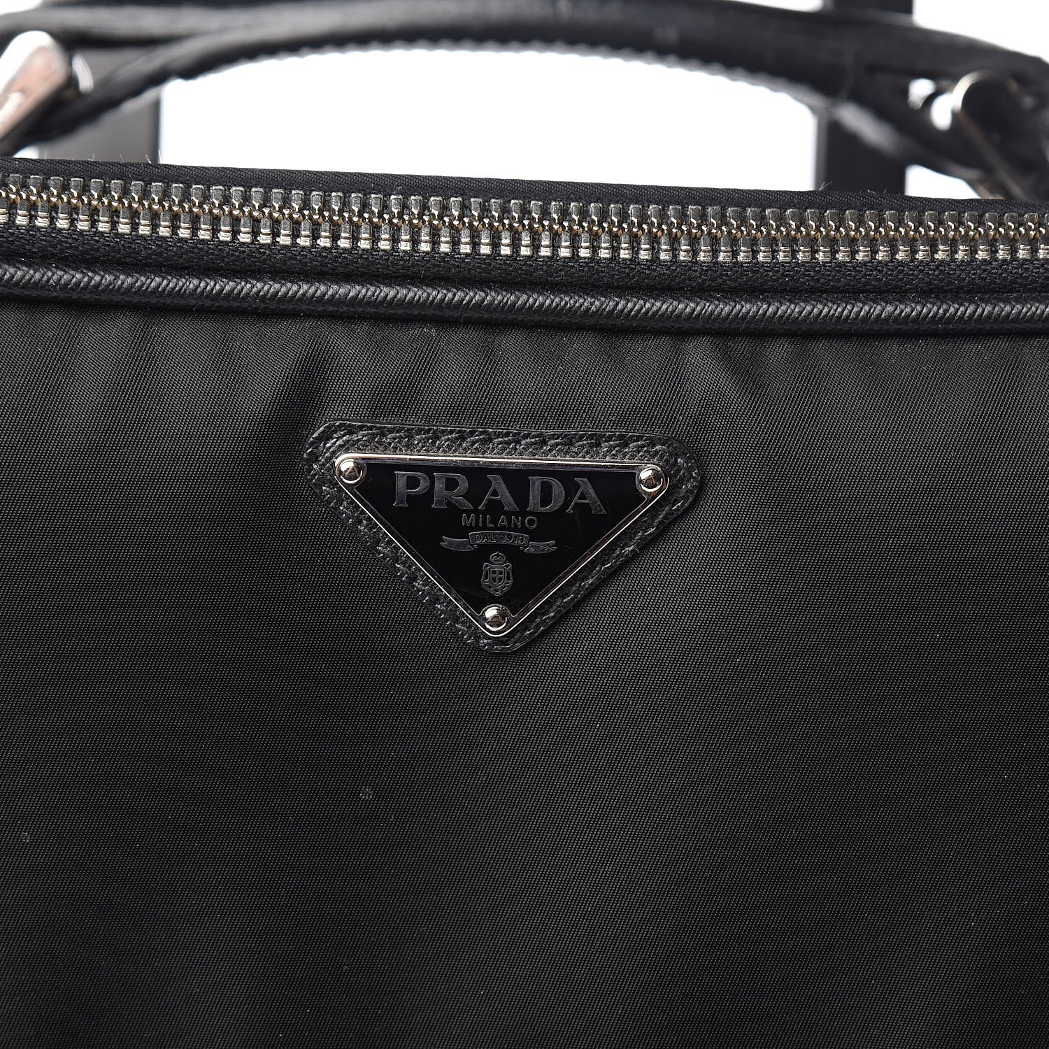 Prada Tessuto Nylon Saffiano Trolley Luggage Black 10 of 11