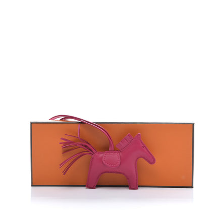 Hermes Milo Lambskin Grigri Rodeo Horse Bag Charm PM Rose Mexico 4 of 4