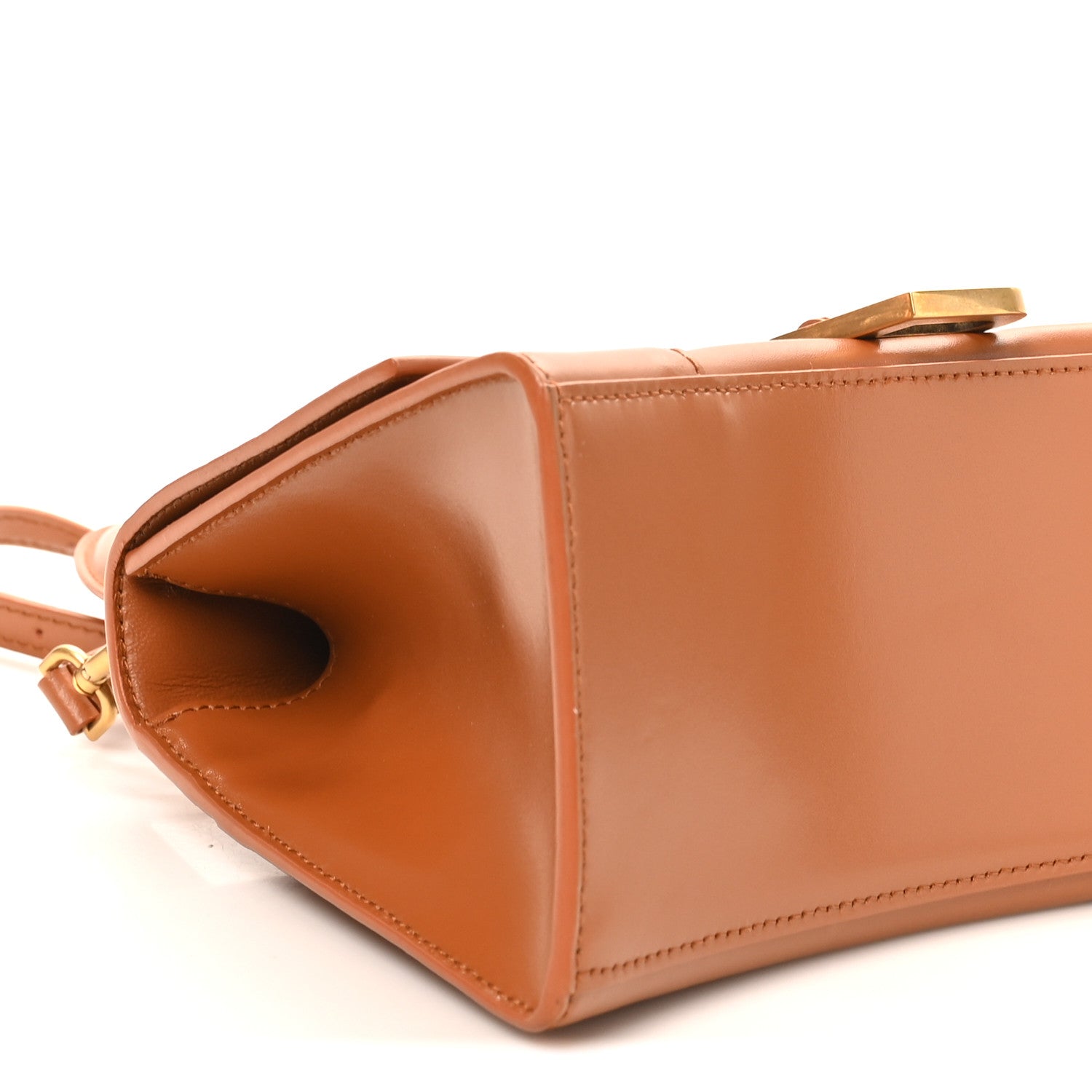 Balenciaga Shiny Box Calfskin Small Hourglass Top Handle Bag Camel 7 of 10
