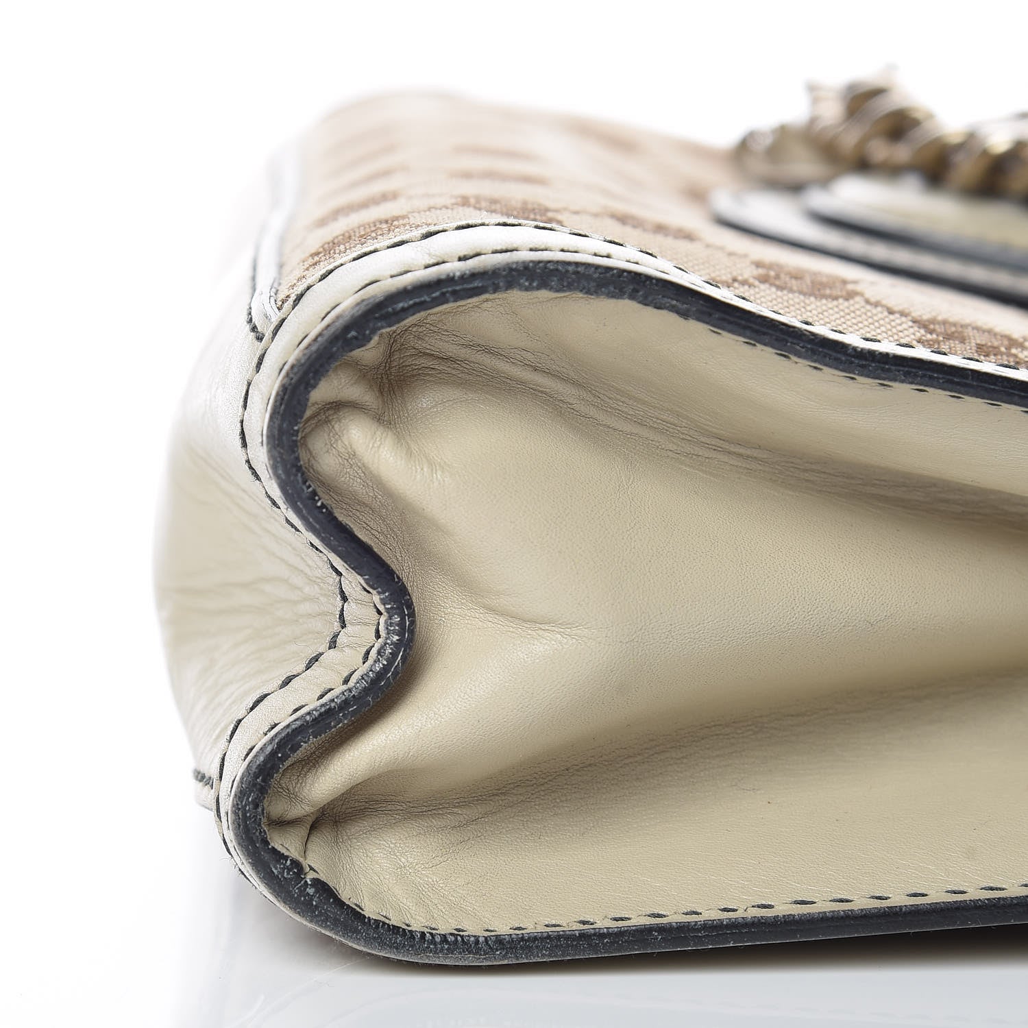 Gucci Monogram Margaux Calfskin Medium Emily Chain Shoulder Bag Beige Ebony Mystic White 16 of 17