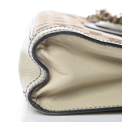 Gucci Monogram Margaux Calfskin Medium Emily Chain Shoulder Bag Beige Ebony Mystic White 16 of 17