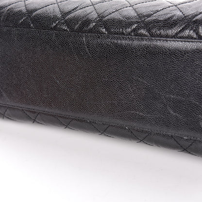 Chanel Crumpled Grained Calfskin Quilted CC Crave Tote Black 11 of 11