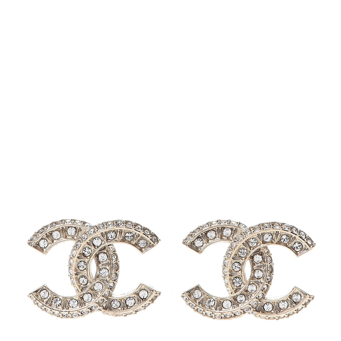 Crystal 90’s Icon CC Stud Earrings Gold