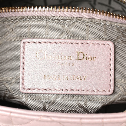 Christian Dior Metallic Lambskin Cannage Mini Lady Dior Lotus 6 of 10