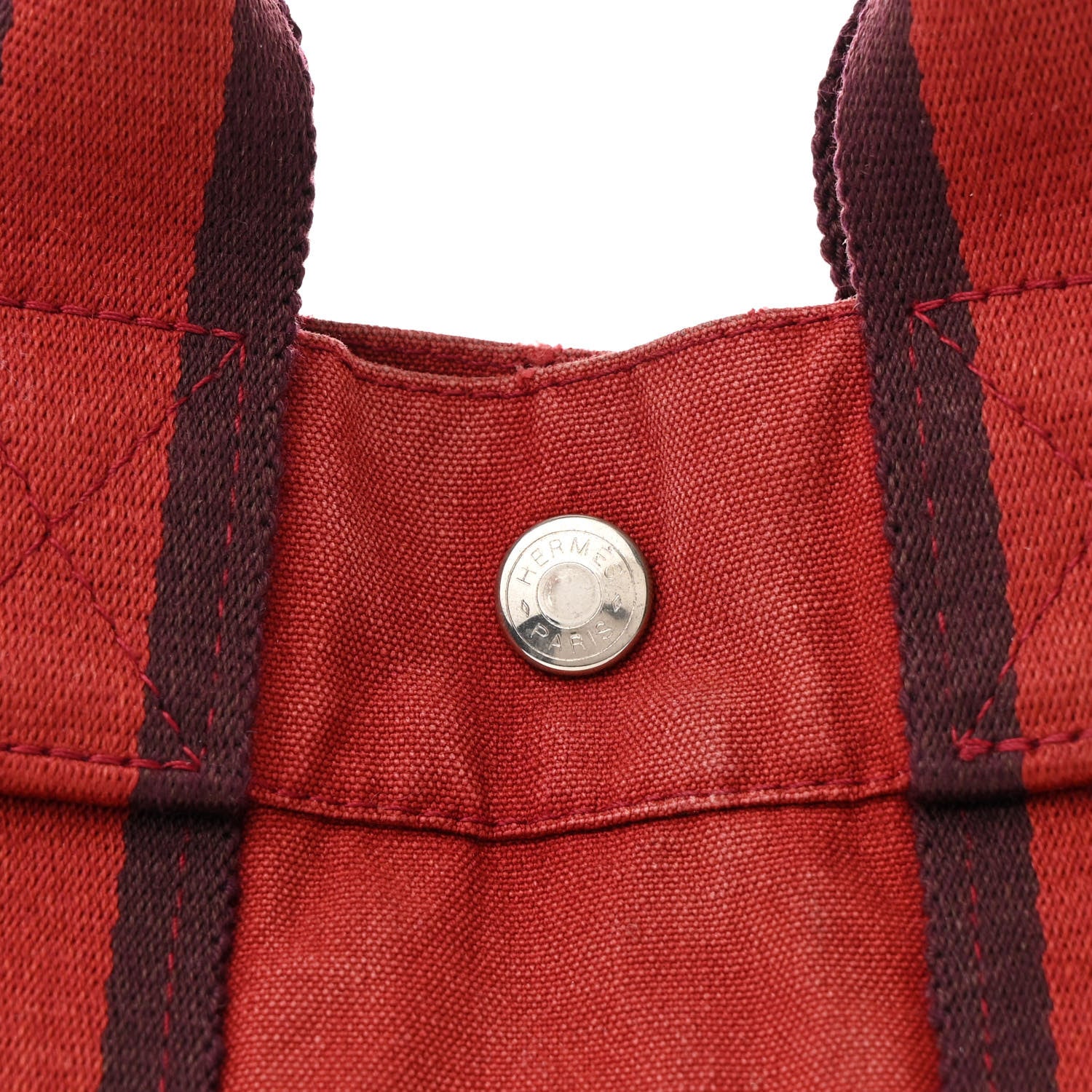 Hermes Canvas Tout Fourre PM Red 7 of 15