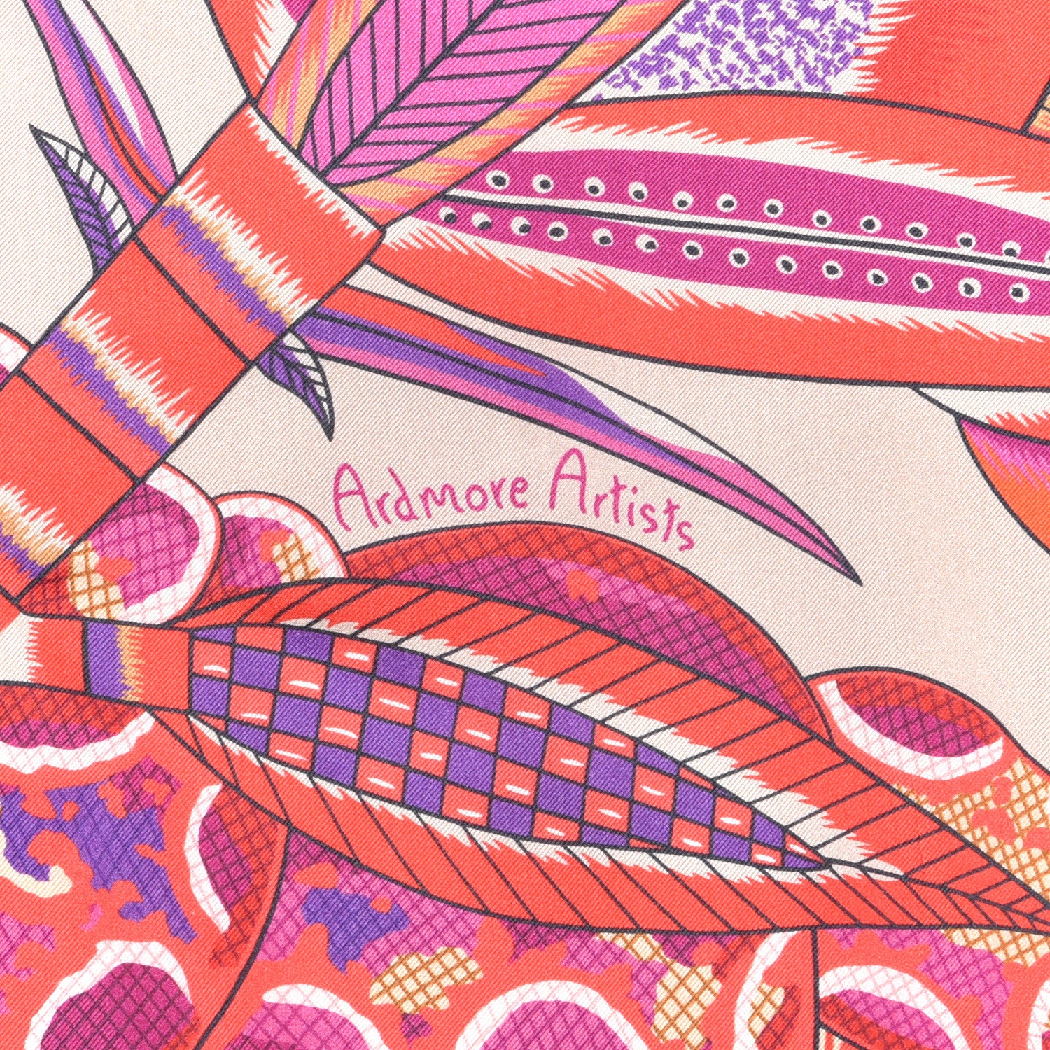 Hermes Silk Flowers of South Africa Scarf 140 Mastic Fuchsia Rouge 4 of 6