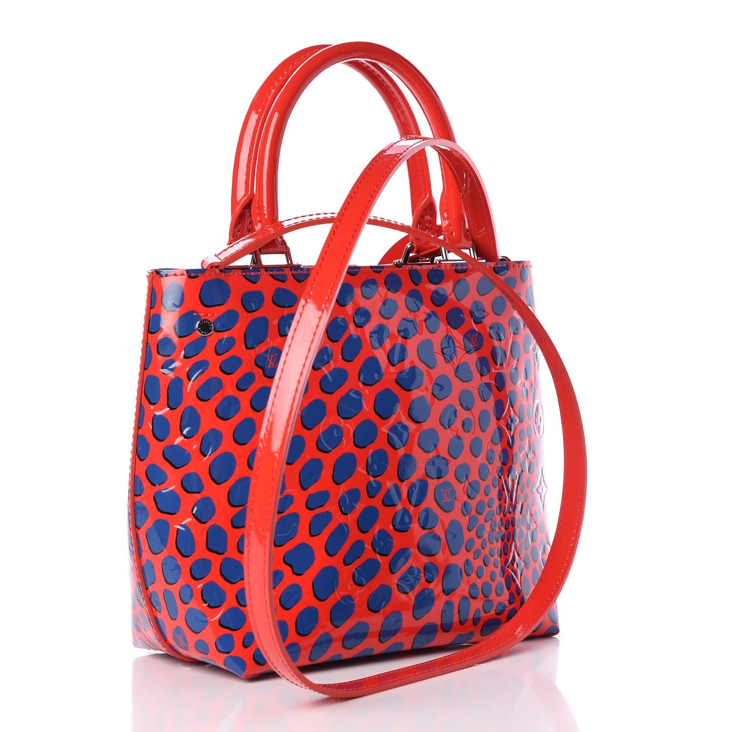 Louis Vuitton Vernis Jungle Dots Open Tote Coquelicot Denim 3 of 7