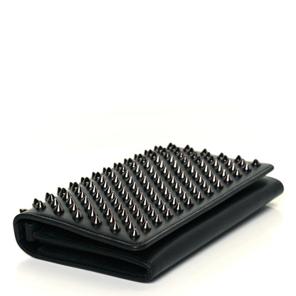 Christian Louboutin Calfskin Macaron Spiked Flap Wallet Black 4 of 10