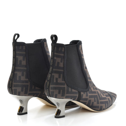 Fendi Mesh Tulle FF Colibri 55mm Ankle Booties 39.5 Tobacco Moro Black 3 of 7