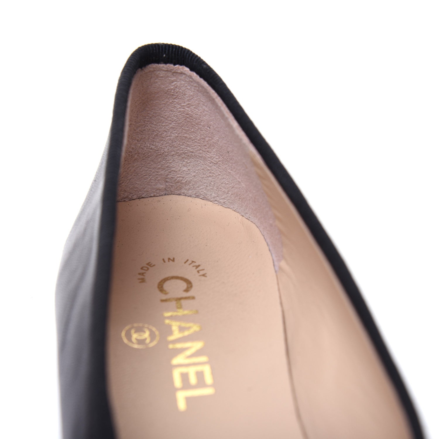 Chanel Lambskin Patent Cap Toe Ballerina Flats 37 Black 12 of 20