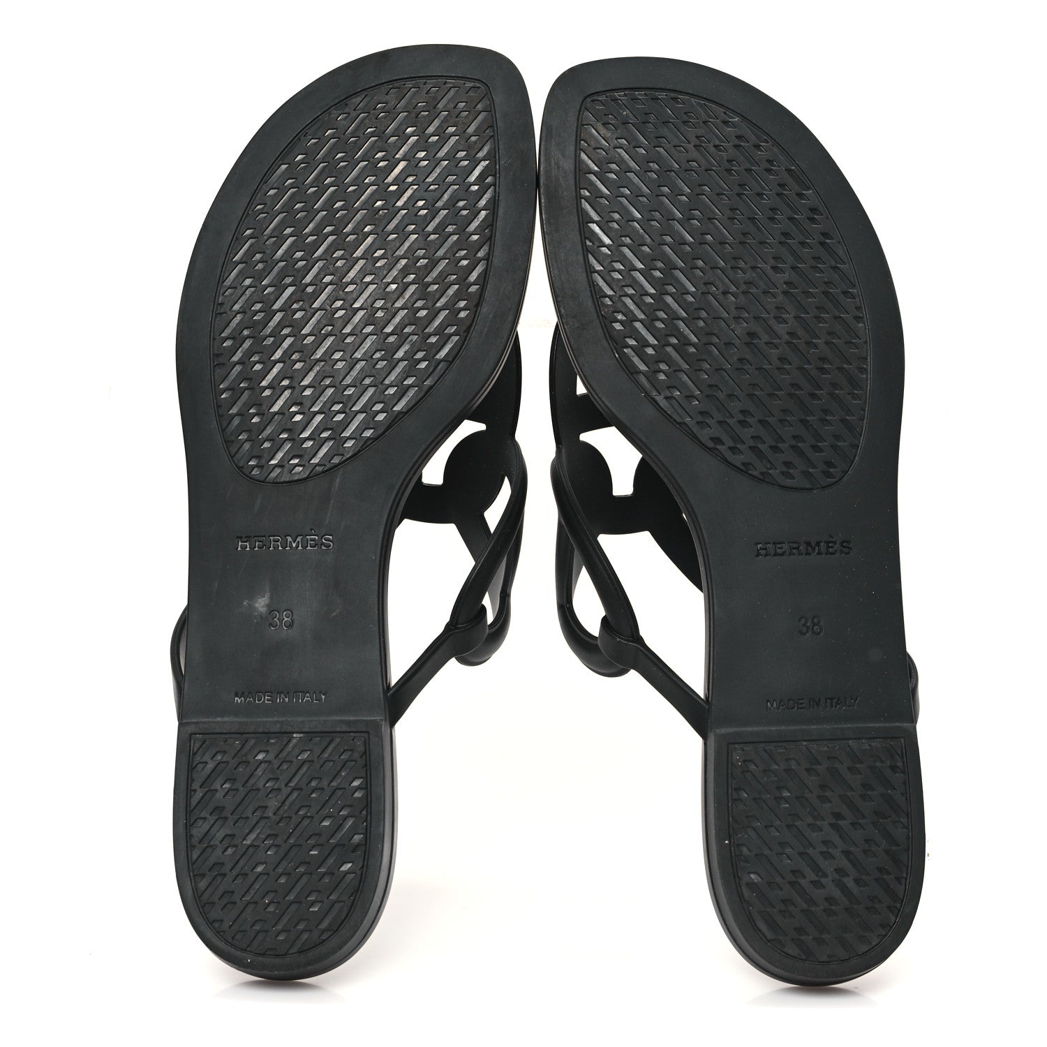 Hermes Rubber Womens Egerie Sandals 38 Black 6 of 10