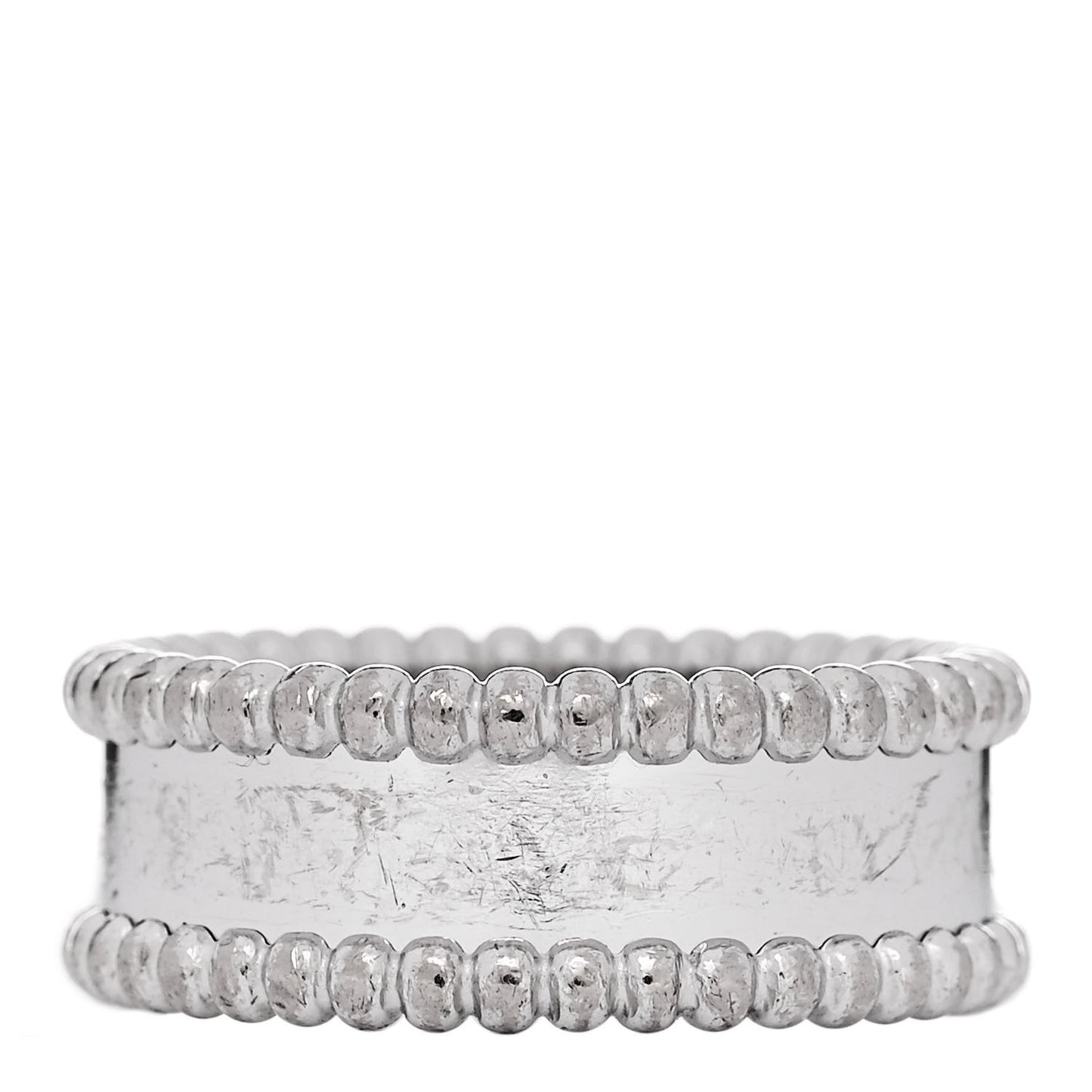 18K White Gold Perlee Signature Ring 55 7.25