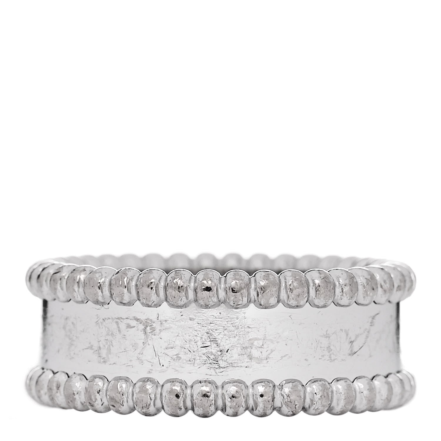 Van Cleef & Arpels 18K White Gold Perlee Signature Ring 55 7.25 3 of 5