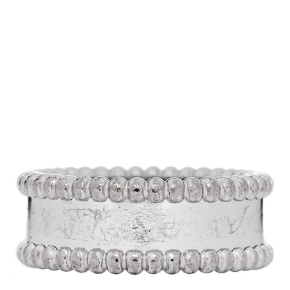 Van Cleef & Arpels 18K White Gold Perlee Signature Ring 55 7.25 3 of 5