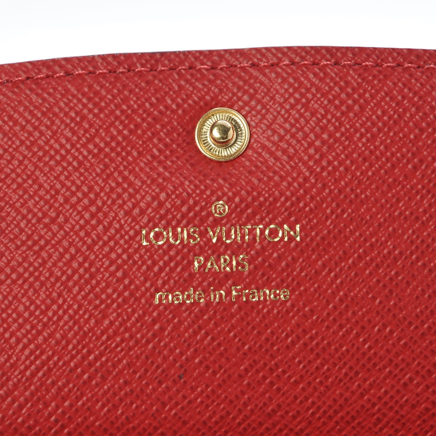 Louis Vuitton Damier Ebene Emilie Wallet Red 6 of 7