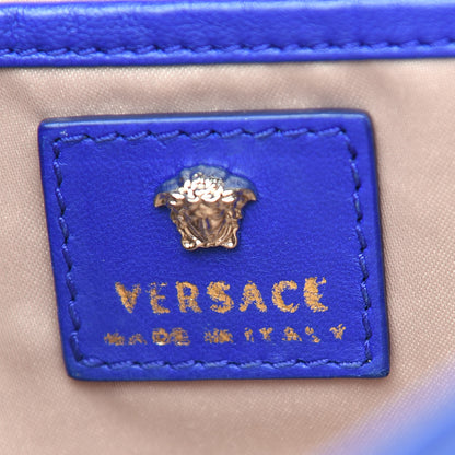 Versace Lambskin Palazzo Chain Evening Bag Blue 6 of 10