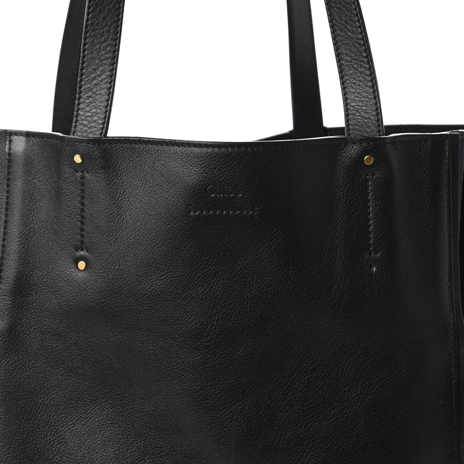 Chloe Smooth Calfskin Medium Milo Shopping Tote Black 9 of 11