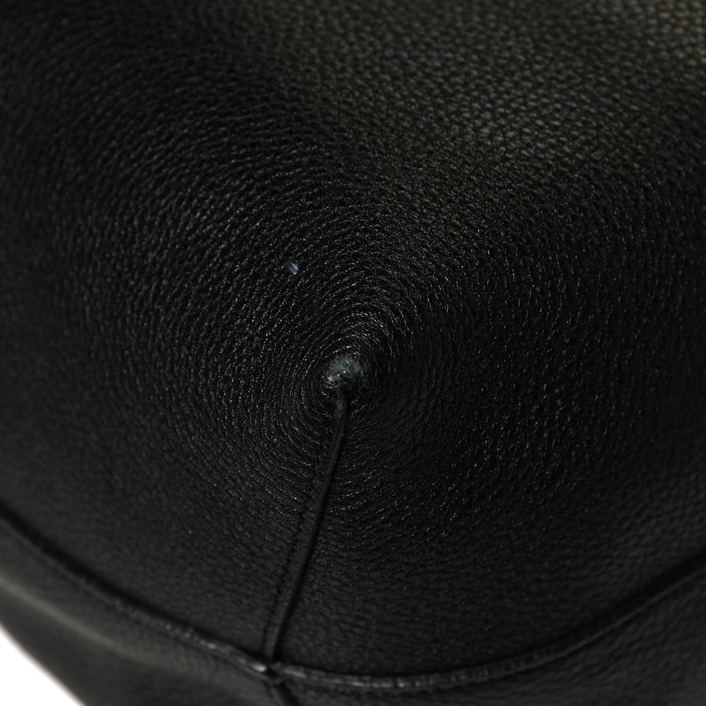 Tumbled Calfskin Bucket Bag Black