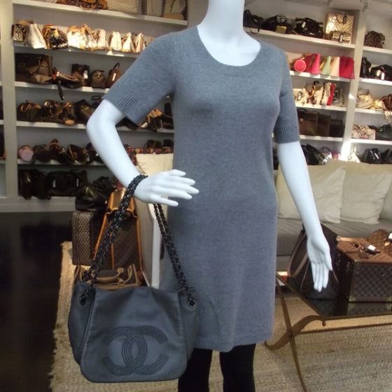 Chanel Lambskin Studded Flap Gray 2 of 13