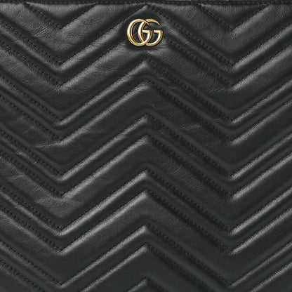 Gucci Calfskin Matelasse GG Marmont Portfolio Clutch Black 9 of 12