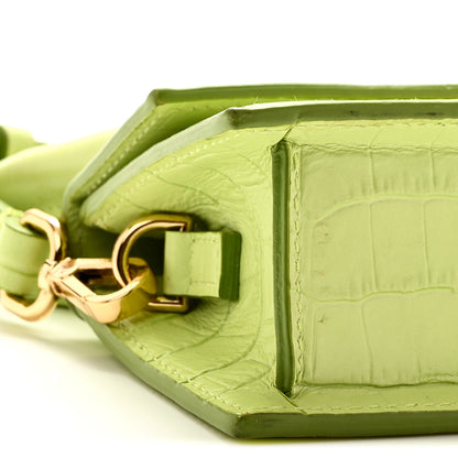 Jacquemus Calfskin Crocodile Embossed Le Chiquito Light Green 8 of 10