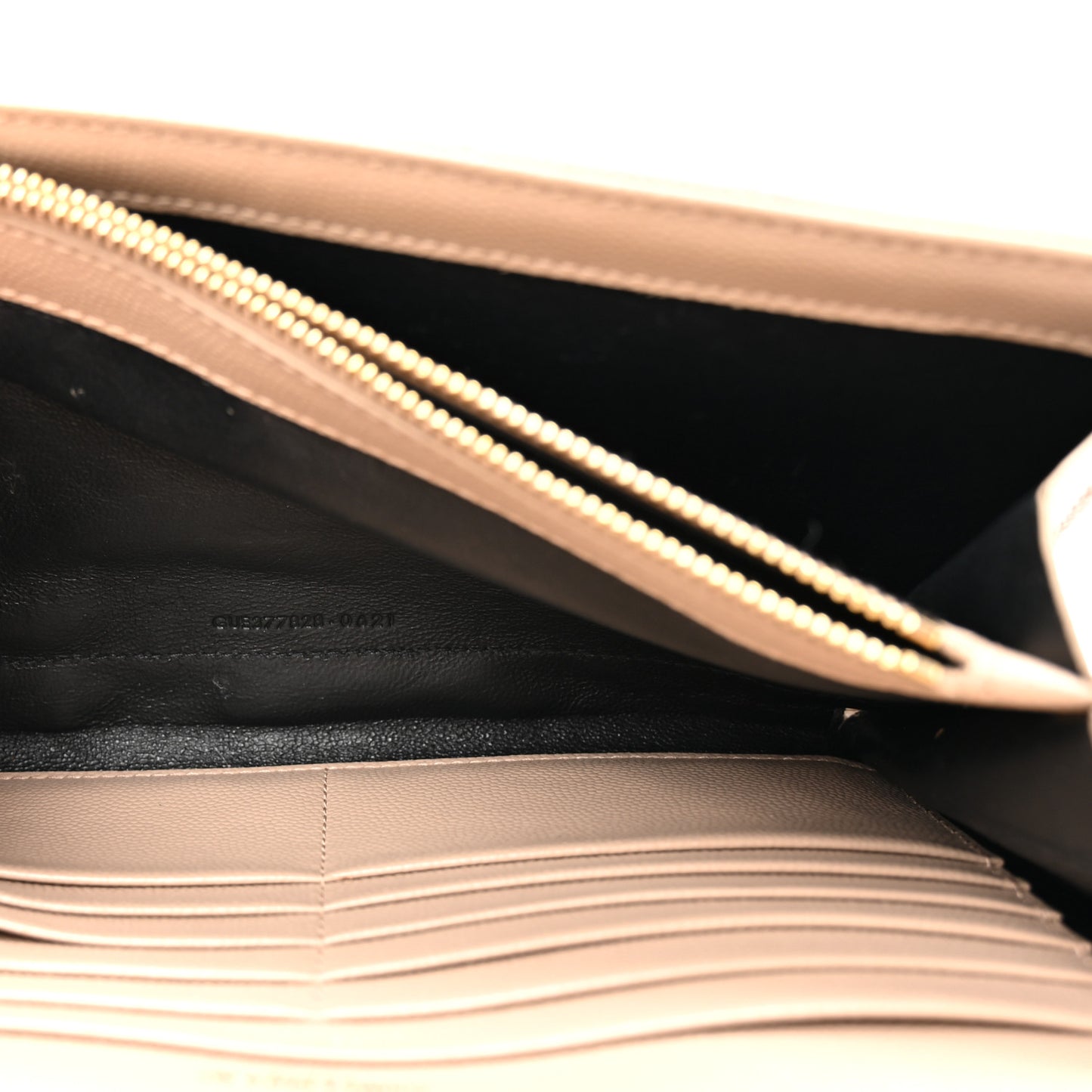 Grain De Poudre Matelasse Chevron Monogram Chain Wallet Dark Beige